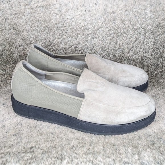 Eileen Fisher Dell Suede Mesh Platform Loafer Taupe Women's 9.5 - Picture 1 of 10